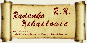 Radenko Mihailović vizit kartica